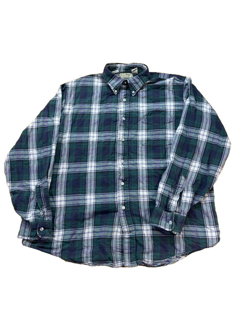 VTG 80s L.L.Bean Tartan Plaid Soft Cotton Flannel Shirt Mens L USA Made Cottage
